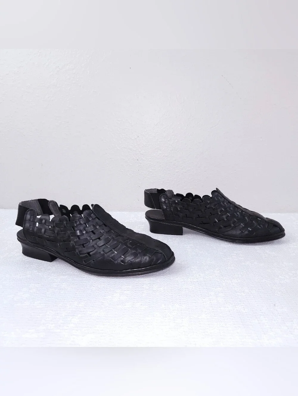 RIEKER Sina Woven Leather Slingback Sandals